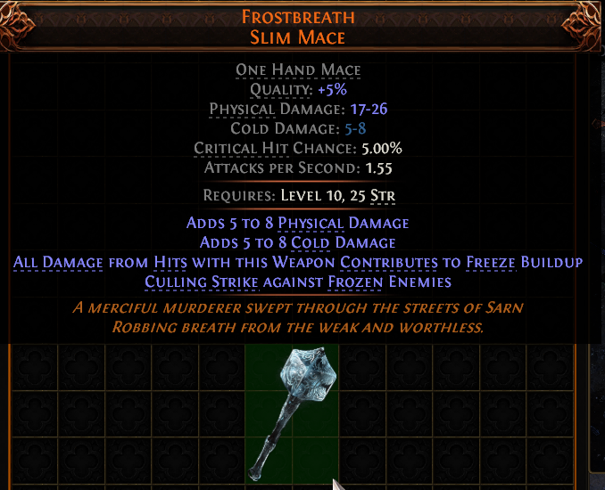 Frostbreath Slim Mace