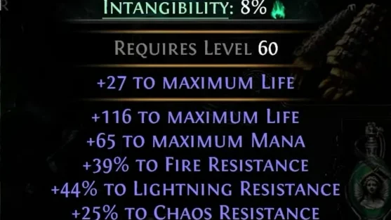 Intangibility Stacked on Crafted Items