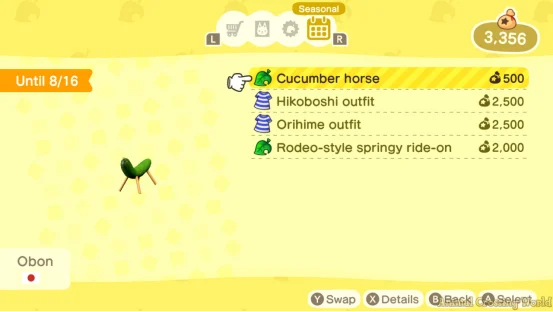 ACNH Obon Event: Cucumber Horse & Eggplant Cow Guide
