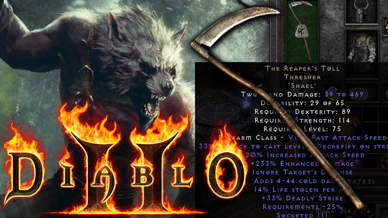 Why do players prefer the Unseen form of the Reaper's Toll, a legendary weapon in Diablo II?