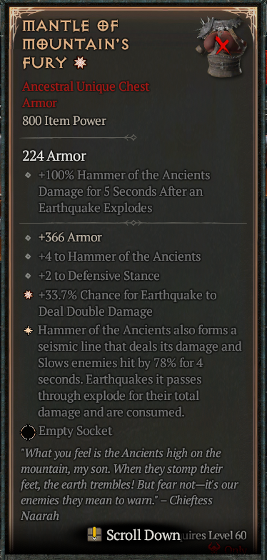 Earthquake Barbarian Build