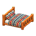 Orange Wood Geometric Print
