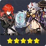 Five-Star Hero Arataki Itto & Diluc & Lost Prayer to the Sacred Winds