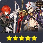 Five-Star Hero Arataki Itto & Diluc & Redhorn Stonethresher & Aquila Favonia
