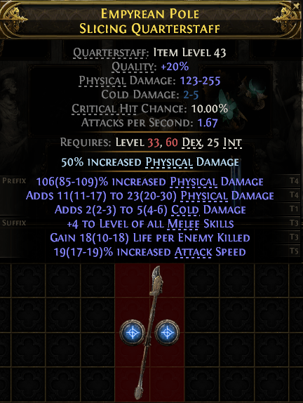 Empyrean Pole Slicing Quarterstaff